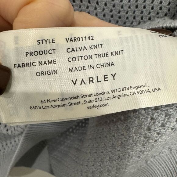 VARLEY Calva Knit polo sweater in “Pearl Blue” - Picture 14 of 14